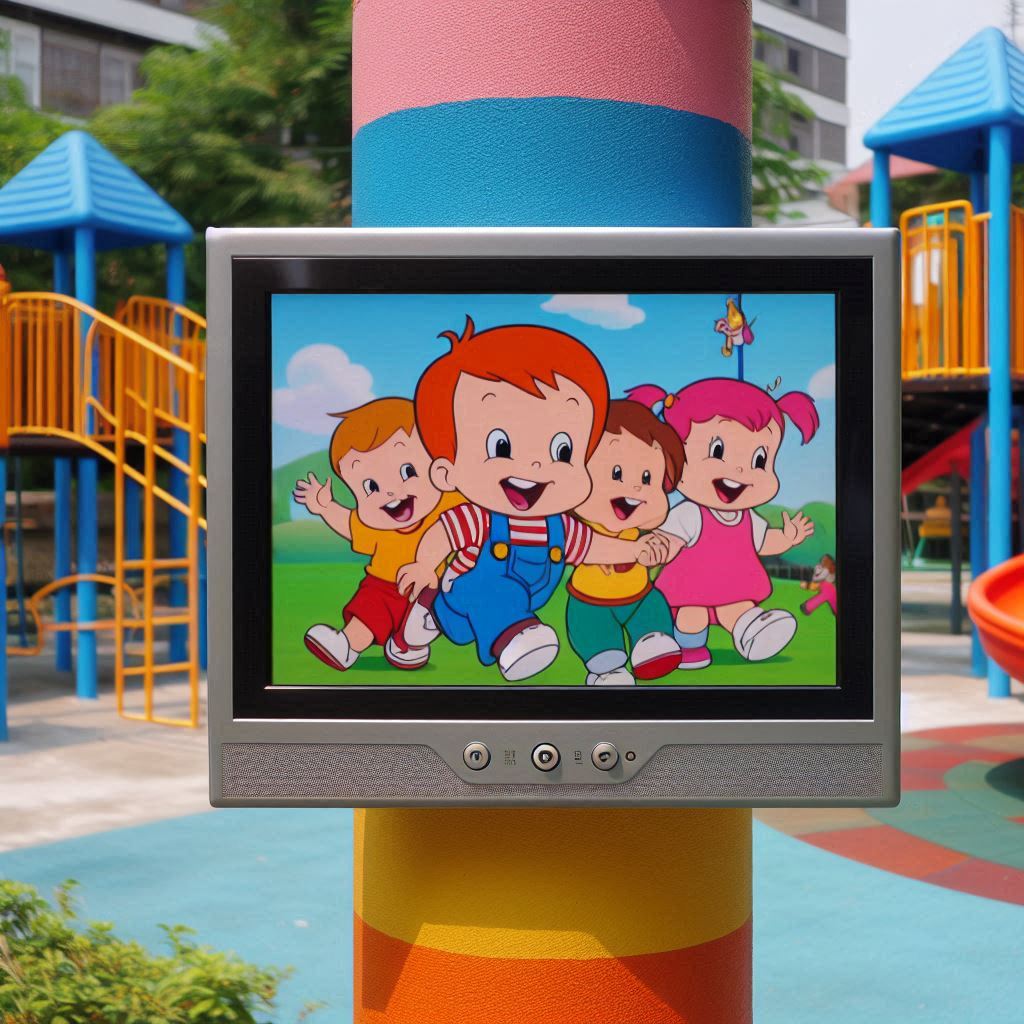 TV mount near a playground