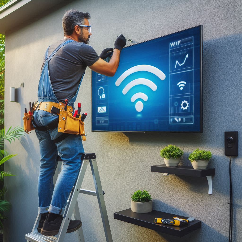 How to connect outdoor TV mounted outdoors with internet?