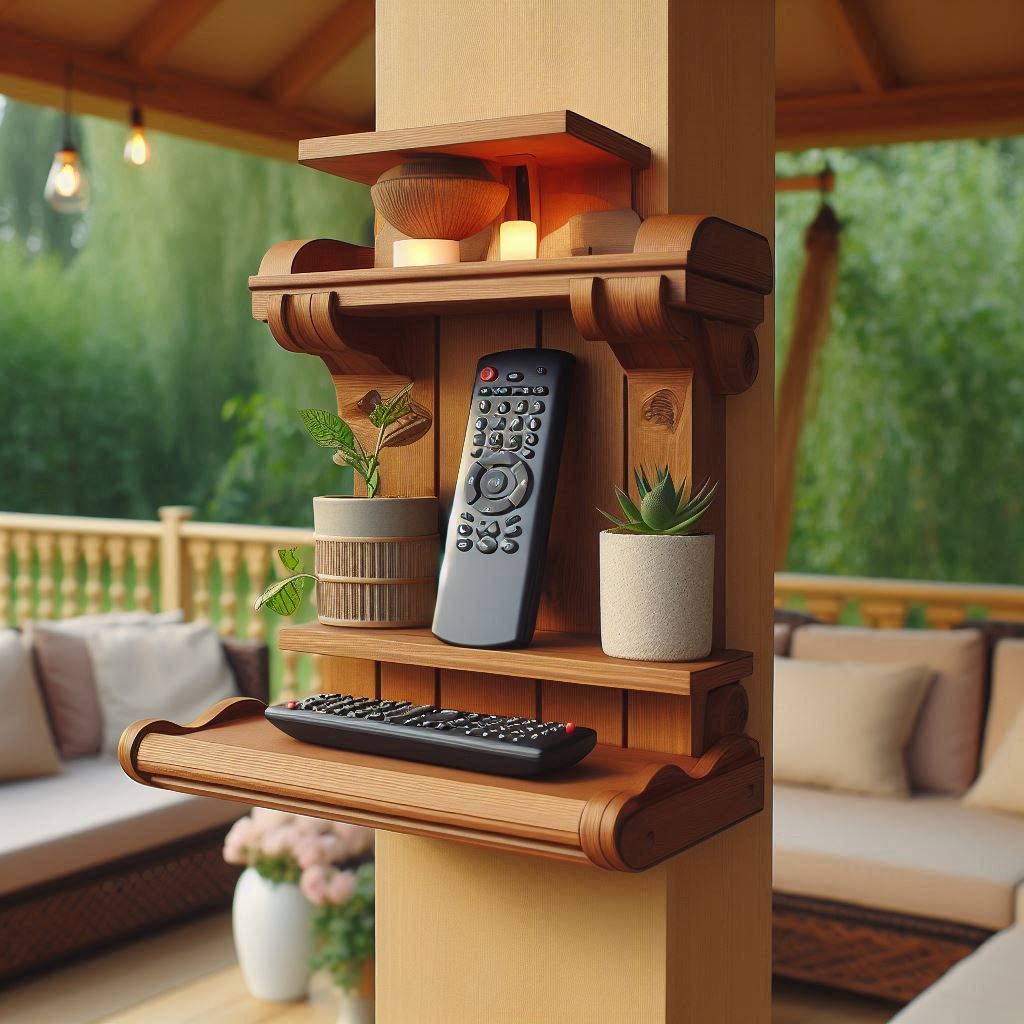 Outdoor Pillar Shelf